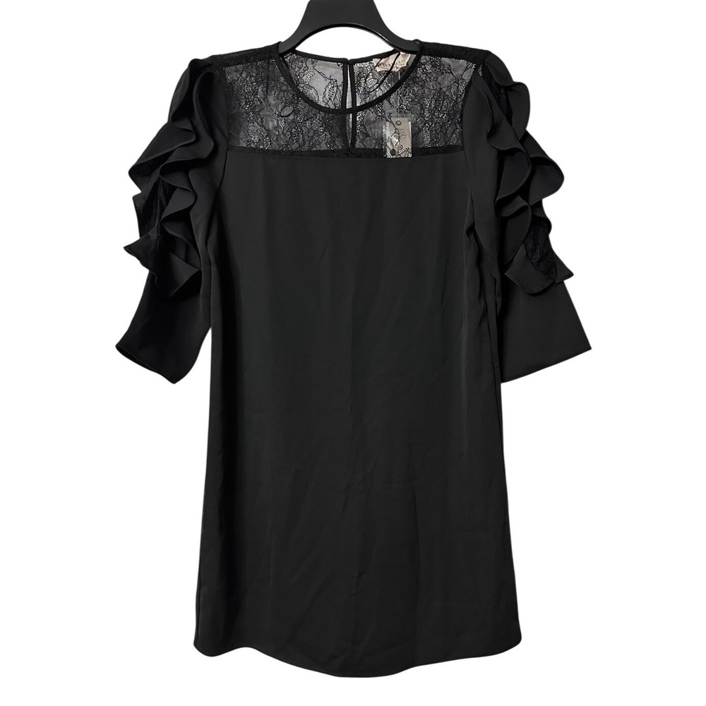NWT Philosophy Womens Black Short Sleeve Lace Casual Dress Size Small
